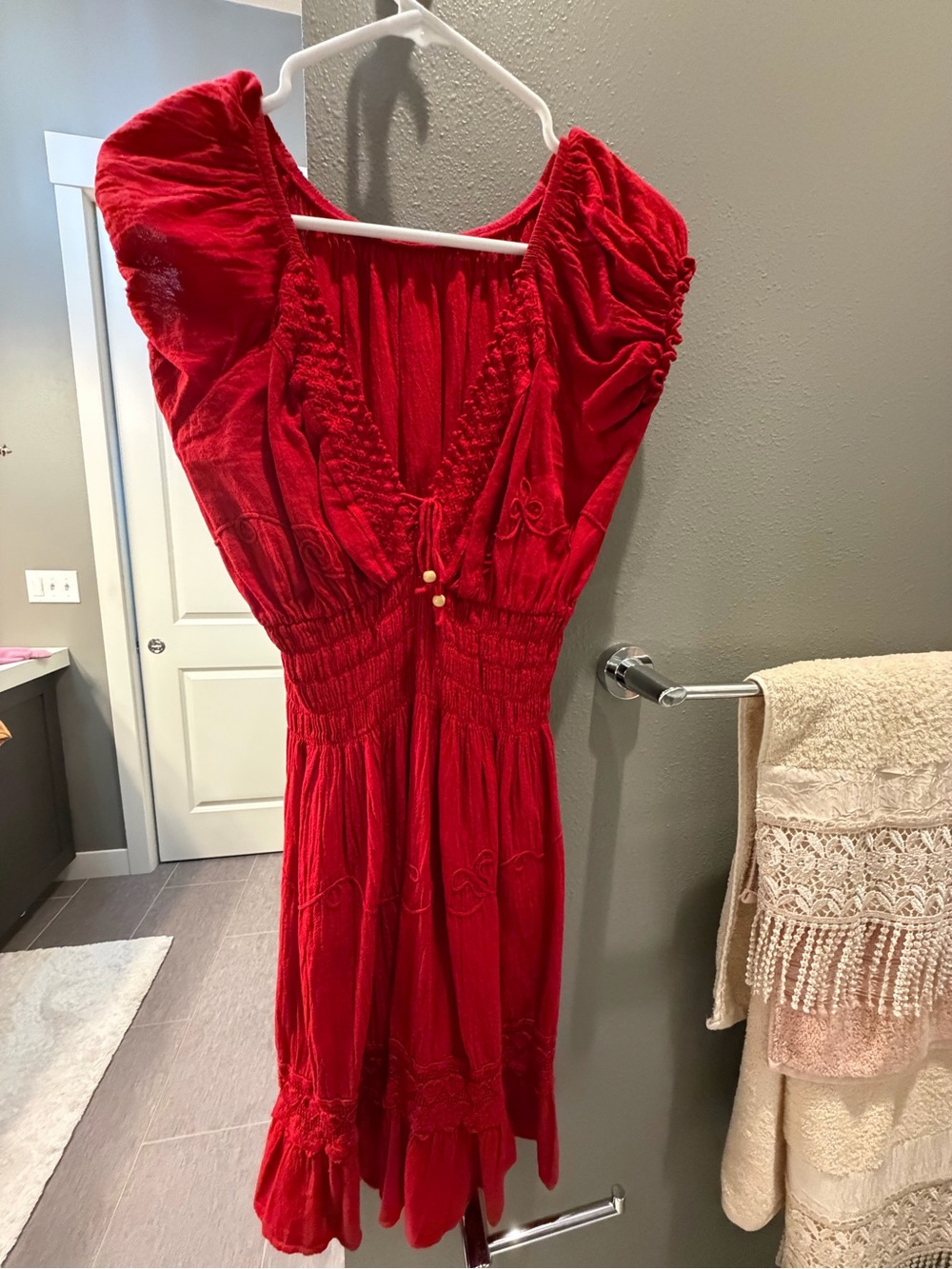 Source Unknown Red Midi Dress